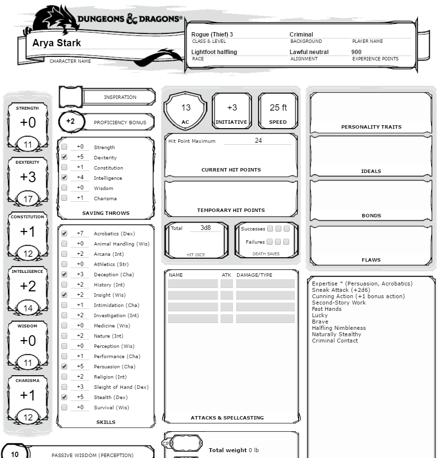 Google Docs 5e Character Sheet Tutorial